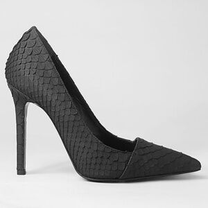 Like New AllSaints Real Python High Heel Stiletto Pump, Black, EU 38 / UK 5